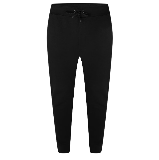 Black Polo Ralph Lauren Cuffed Logo Tech Jogging Bottoms