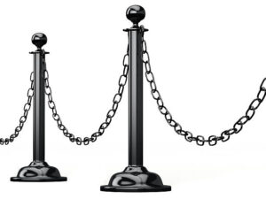 black stanchions