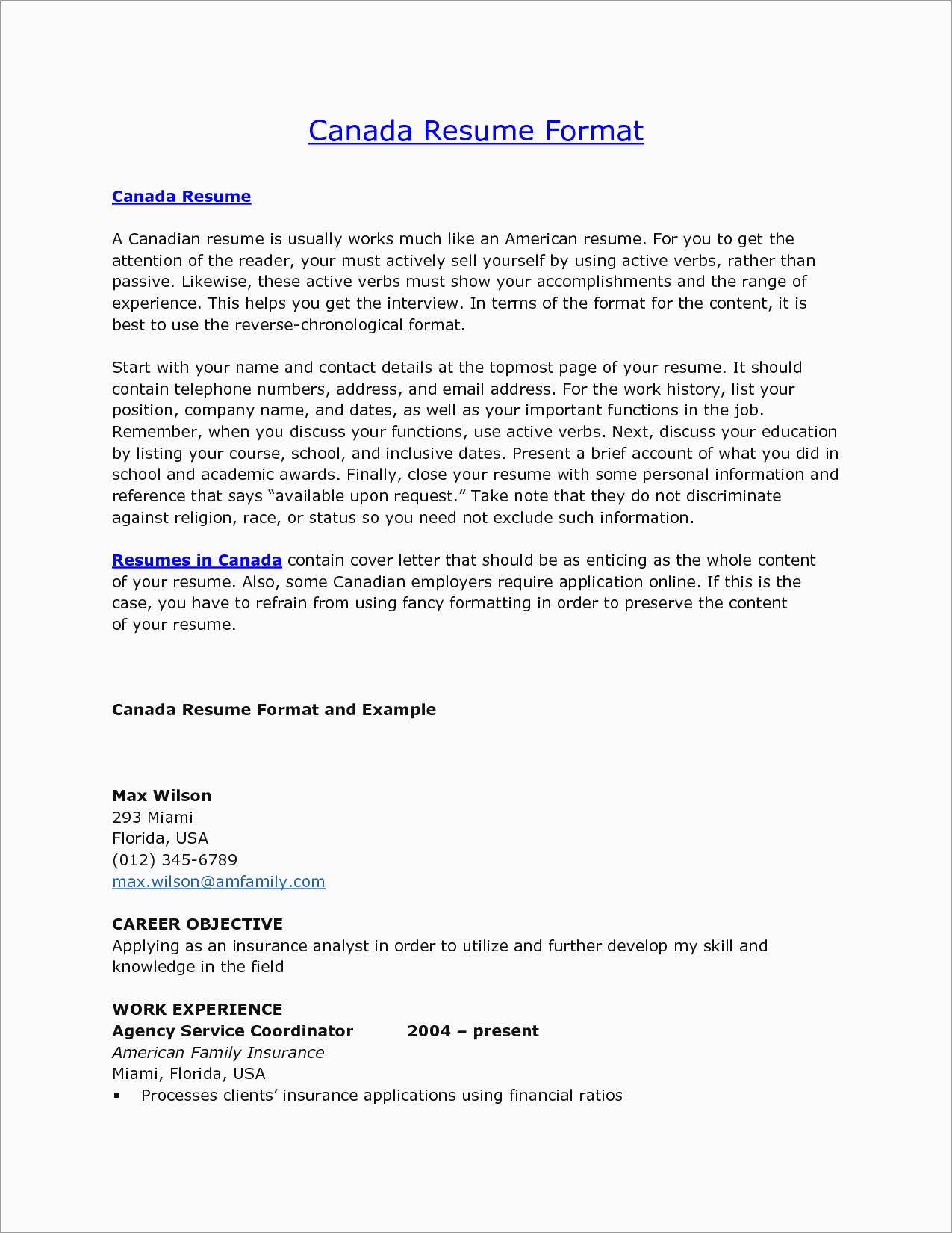 What is the Best Format for a Resume in Canada?