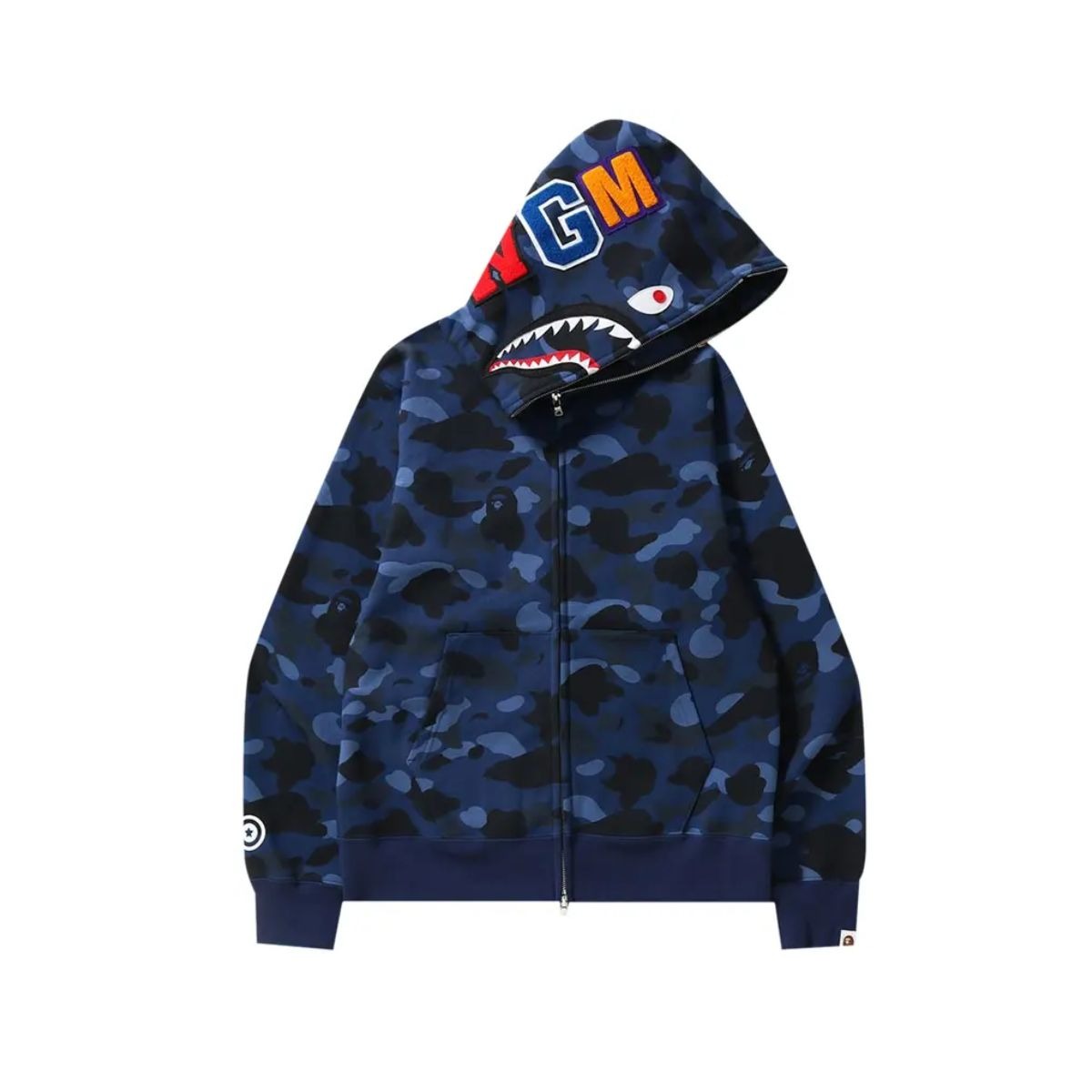 BAPE Color Camo Shark Full Zip Hoodie Navy