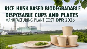 Rice Husk Based Biodegradable Disposable Cups and Plates Manufacturing Plant