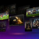 Strong 8K IPTV player showing ultra HD sports, movies, and live TV streaming with 4K and 8K entertainment screens.